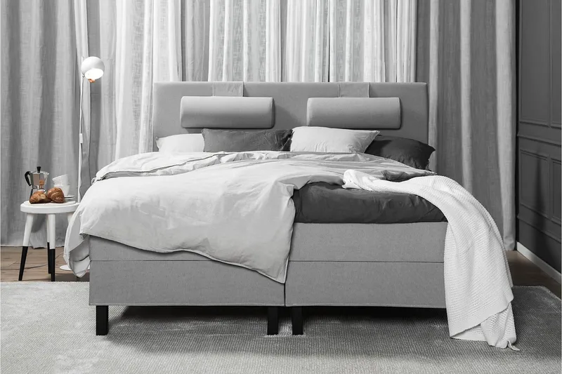 Lucky Sängpaket 150x200 SkumSlät Sänggavel - Grå - Möbler - Sovrum - Sängar - Kontinentalsängar