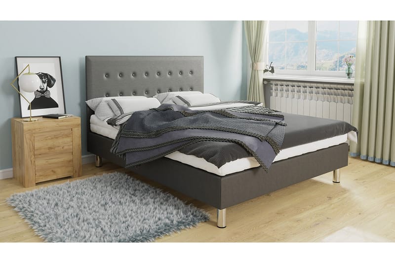 LUX Kontinentalsäng 80x200 cm Grå - Grå - Möbler - Sovrum - Sängar - Kontinentalsängar