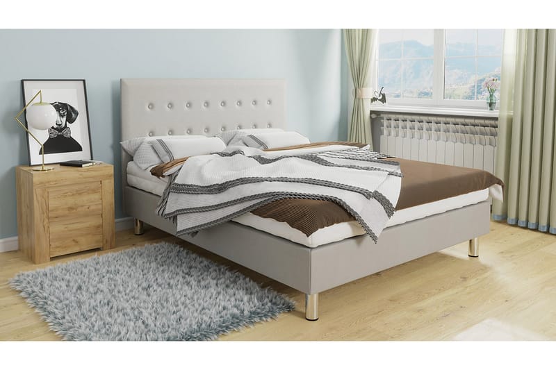 LUX Kontinentalsäng 80x200 cm Vit - Beige - Möbler - Sovrum - Sängar - Kontinentalsängar
