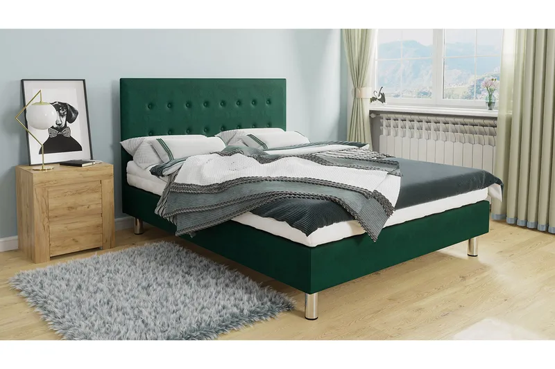 Lux Kontinentalsäng 90x204 cm - Grön - Möbler - Sovrum - Sängar - Kontinentalsängar