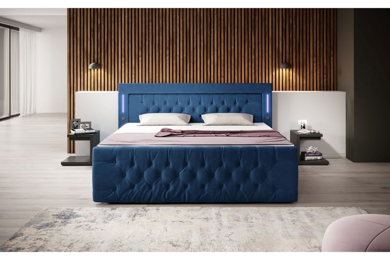 Madelyn Sängpaket Kontinentalsäng med Förvaring 140x200 Blå - (+Fler val) - Komplett Sängpaket - Kontinentalsängar