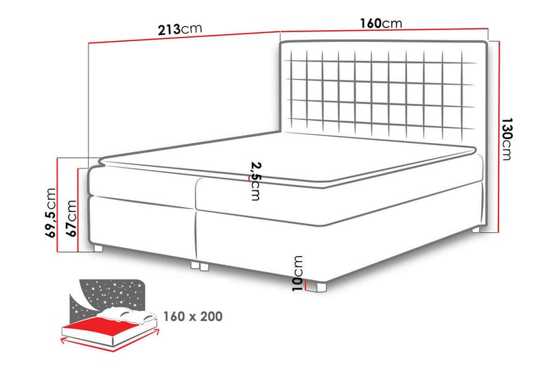 MADONNA Kontinentalsäng 160x200 Vit - Vit - Möbler - Sovrum - Sängar - Kontinentalsängar