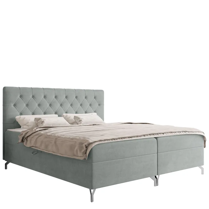 Mavik Sängpaket Kontinentalsäng med förvaring 160x200 cm, grå