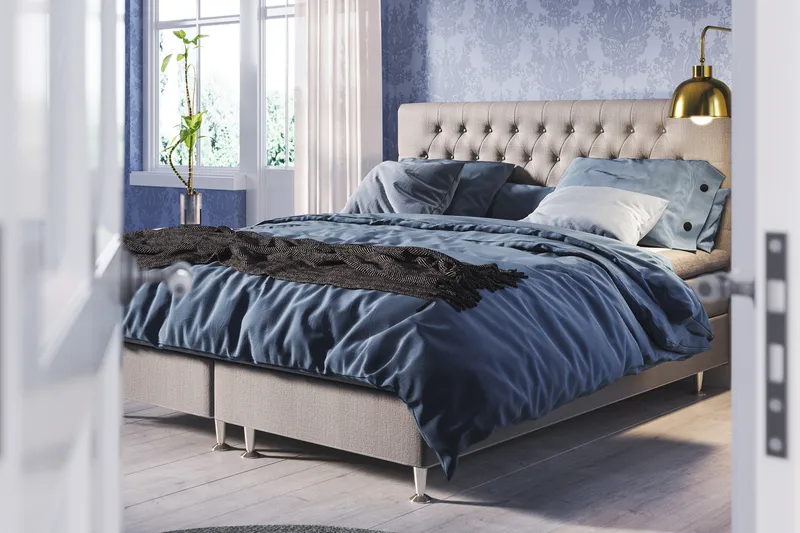 Meja Sängpaket 160x200 Ljusgrå - Möbler - Sovrum - Sängar - Kontinentalsängar