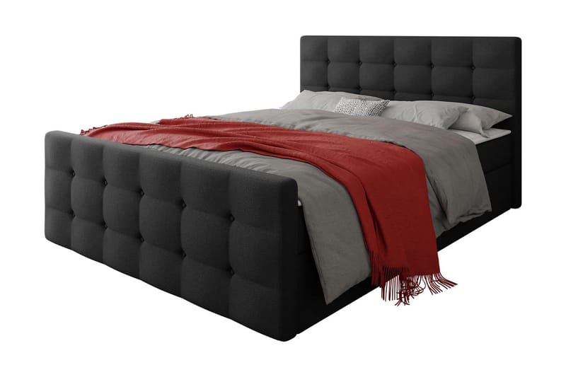 Milano Kontinentalsäng 140x200 cm med Sänggavel - Svart - Möbler - Sovrum - Sängar - Kontinentalsängar