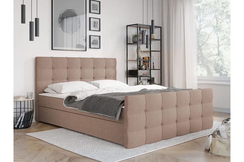 Milano Kontinentalsäng 160x210 cm - Rosa|Beige - Möbler - Sovrum - Sängar - Kontinentalsängar