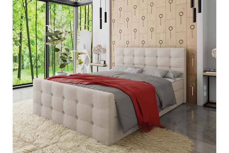 Milano Kontinentalsäng 180x200 cm med Sänggavel - Beige - Möbler - Sovrum - Sängar - Kontinentalsängar