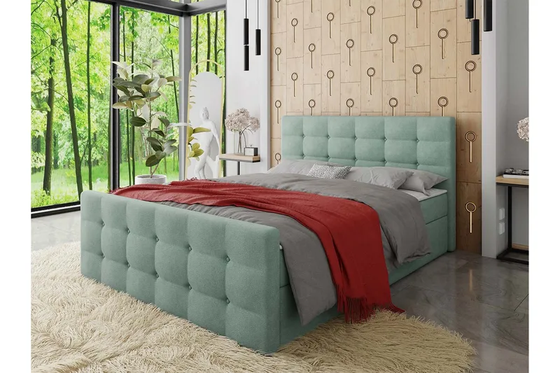 Milano Kontinentalsäng 180x200 cm med Sänggavel - Grön - Möbler - Sovrum - Sängar - Kontinentalsängar