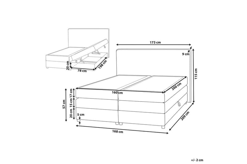 Kontinentalsäng Minister Beige-Silver, 160x200 cm - Beige-Silver, 160x200 cm - Möbler - Sovrum - Sängar - Kontinentalsängar