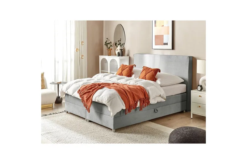 Kontinentalsäng Minister Grå-Silver, 160x200 cm - Grå-Silver, 160x200 cm - Möbler - Sovrum - Sängar - Kontinentalsängar