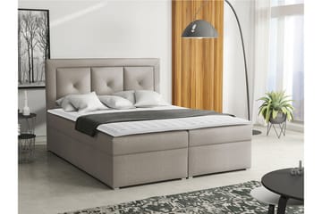 Moden Kontinentalsäng 160x215cm LED-belysning - Beige/Grå - Möbler - Sovrum - Sängar - Kontinentalsängar