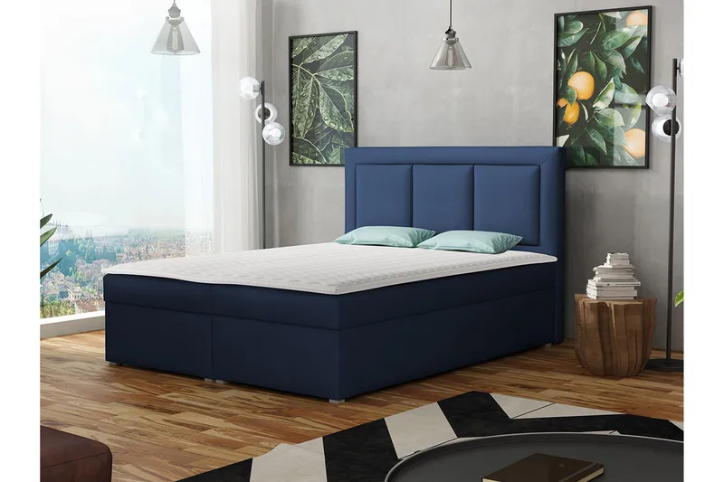 Moden Kontinentalsäng 160x215cm LED-belysning - Blå - Möbler - Sovrum - Sängar - Kontinentalsängar