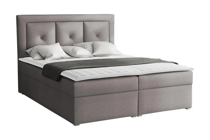 Moden Kontinentalsäng 160x215cm LED-belysning, Grå