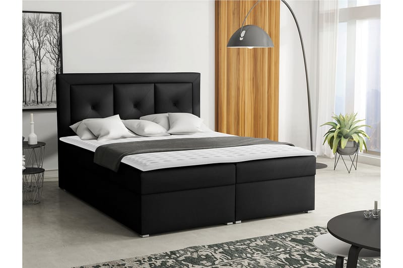 Moden Kontinentalsäng 160x215cm LED-belysning - Svart - Möbler - Sovrum - Sängar - Kontinentalsängar