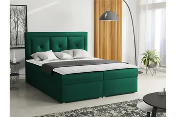 Moden Kontinentalsäng 180x215cm LED-belysning - Grön - Möbler - Sovrum - Sängar - Kontinentalsängar