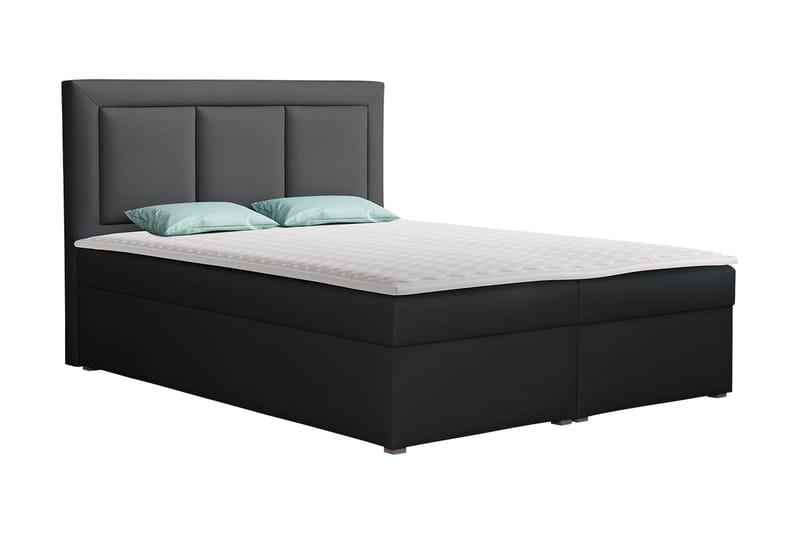 Moden Kontinentalsäng 180x215cm LED-belysning, Svart