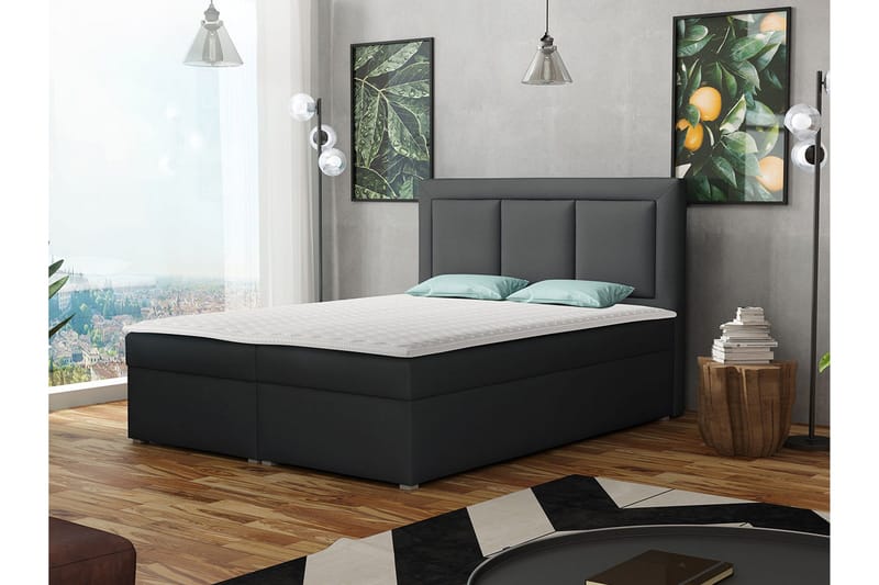 Moden Kontinentalsäng 180x215cm LED-belysning - Svart - Möbler - Sovrum - Sängar - Kontinentalsängar