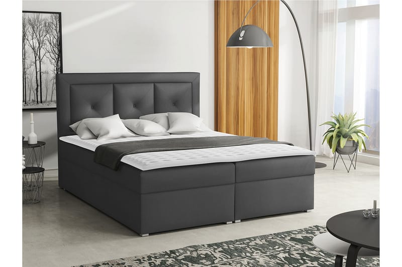 Moden Kontinentalsäng 180x215cm LED-belysning - Svart - Möbler - Sovrum - Sängar - Kontinentalsängar