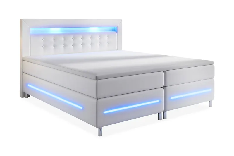 Modena Lyx Sängpaket 180x200 LED-belysning - Vit - Möbler - Sovrum - Sängar - Kontinentalsängar