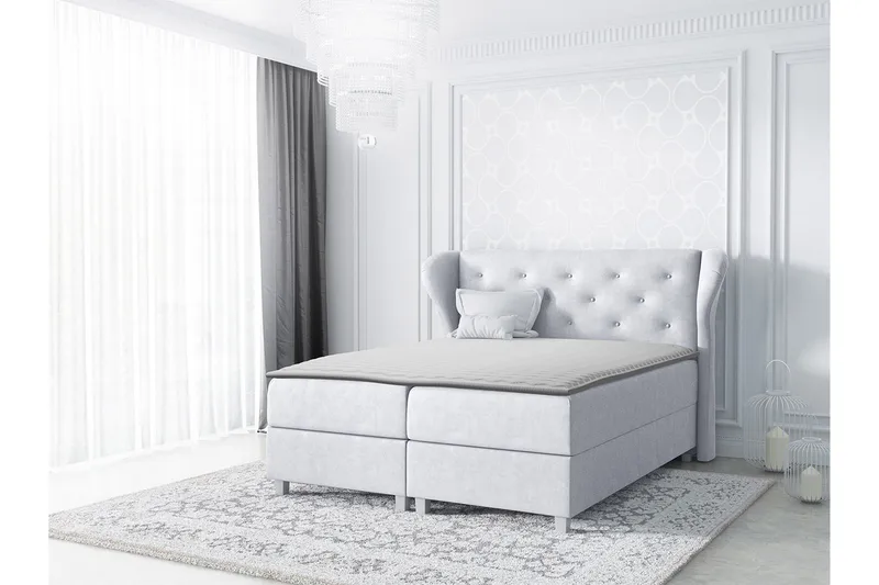 Naurstad Kontinentalsäng 180x200 cm - Ljusgrå - Möbler - Sovrum - Sängar - Kontinentalsängar