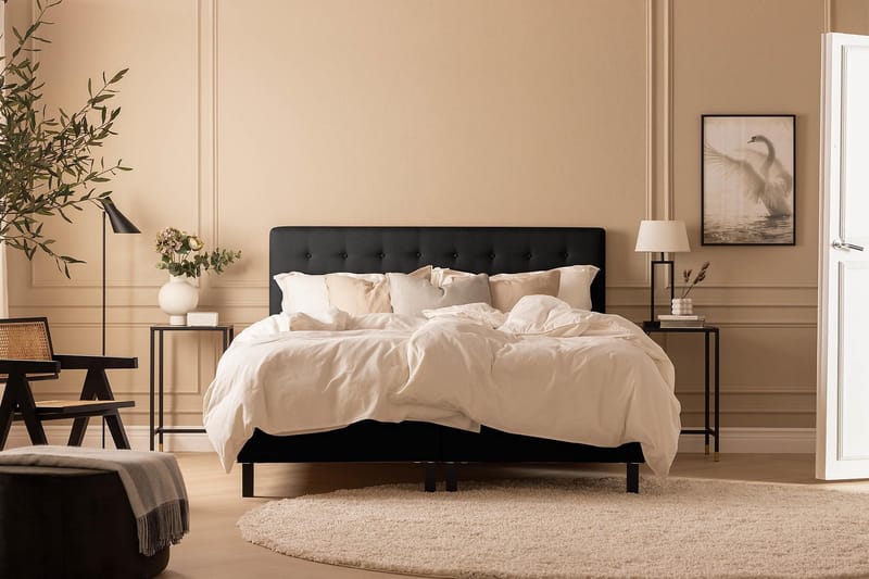 NAZAMA Sängpaket 150x200 Latexmadrass Svart - Möbler - Sovrum - Sängar - Komplett Sängpaket