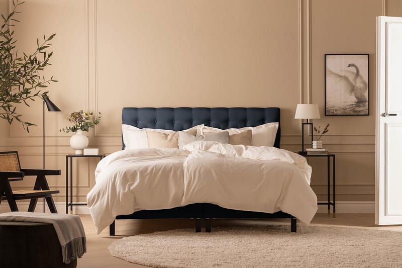 NAZAMA Sängpaket 150x200 Memorymadrass Blå - Möbler - Sovrum - Sängar - Kontinentalsängar