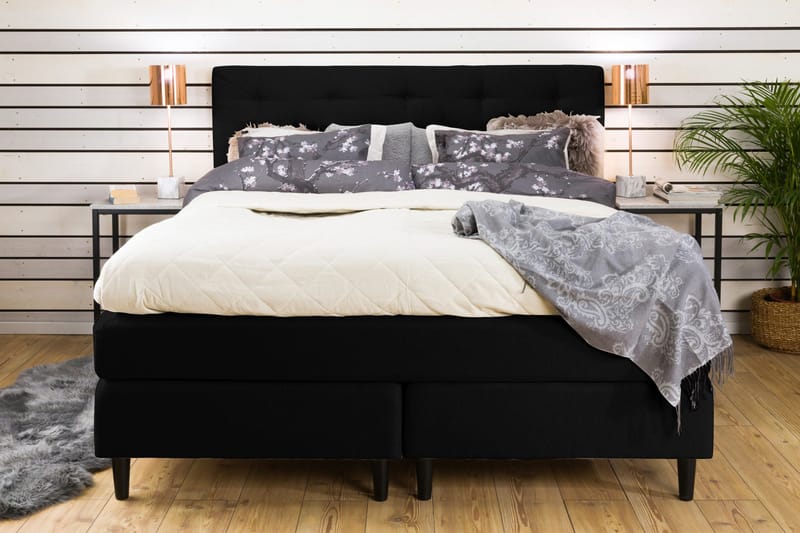 Nice Deluxe Komplett Sängpaket 160x200 - Svart - Möbler - Sovrum - Sängar - Kontinentalsängar