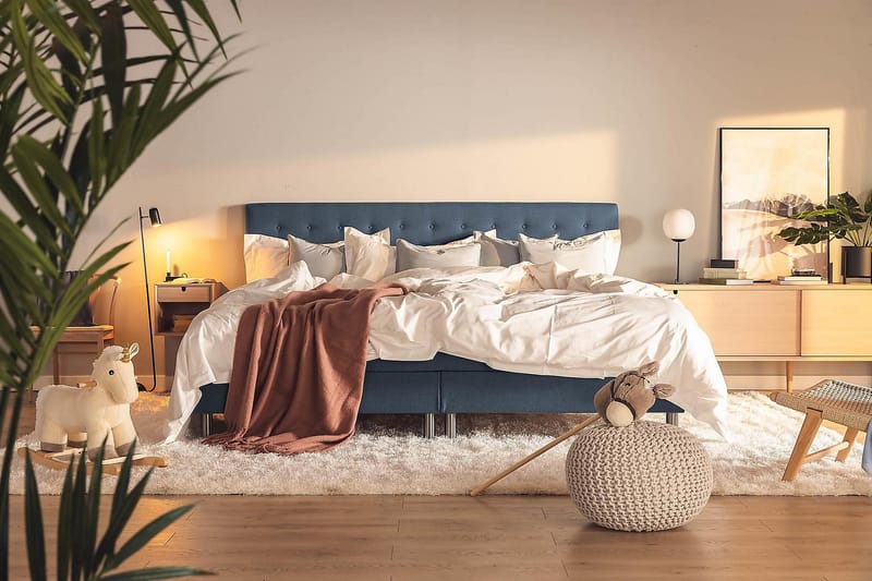 NOVELLA Familjesäng 240x200 cm Mörkblå (+Fler val) - Möbler - Sovrum - Sängar - Komplett Sängpaket