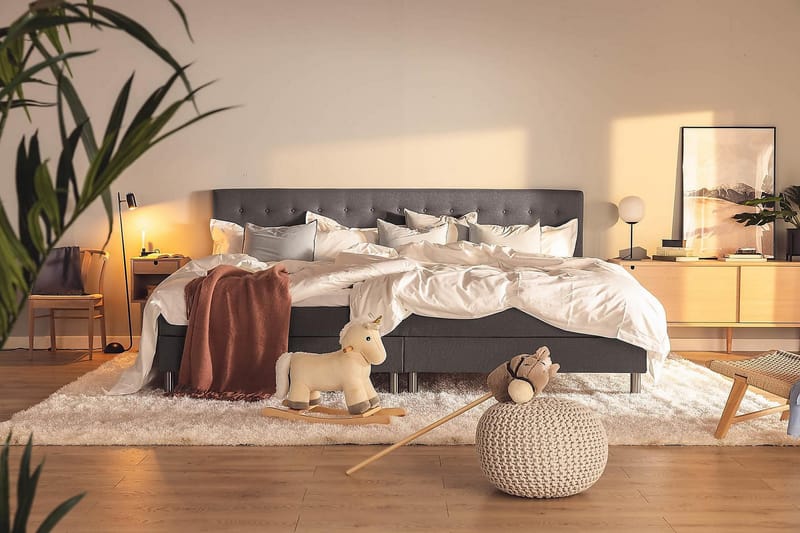 NOVELLA Familjesäng 280x210 cm Mörkgrå (+Fler val) - Möbler - Sovrum - Sängar - Komplett Sängpaket