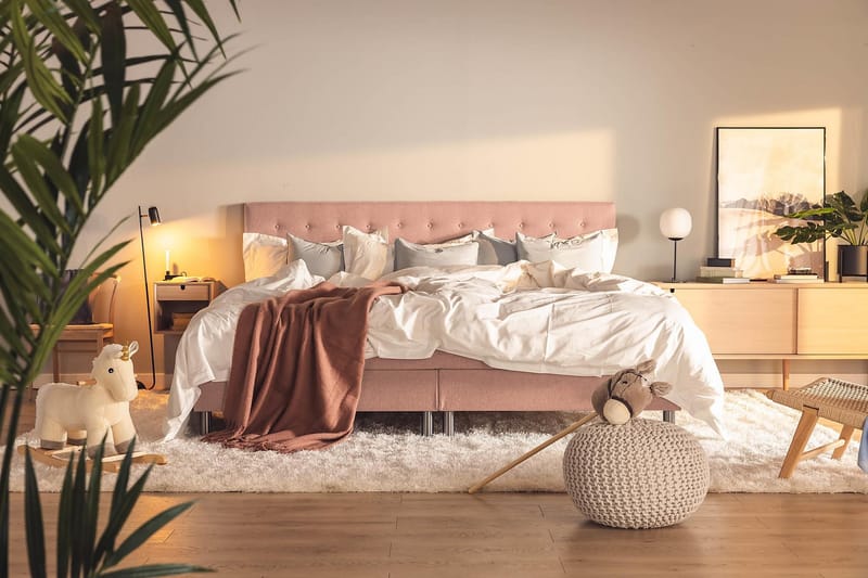 NOVELLA Familjesäng Sängpaket 240x210 cm Rosa (+Fler val) - Möbler - Sovrum - Sängar - Kontinentalsängar
