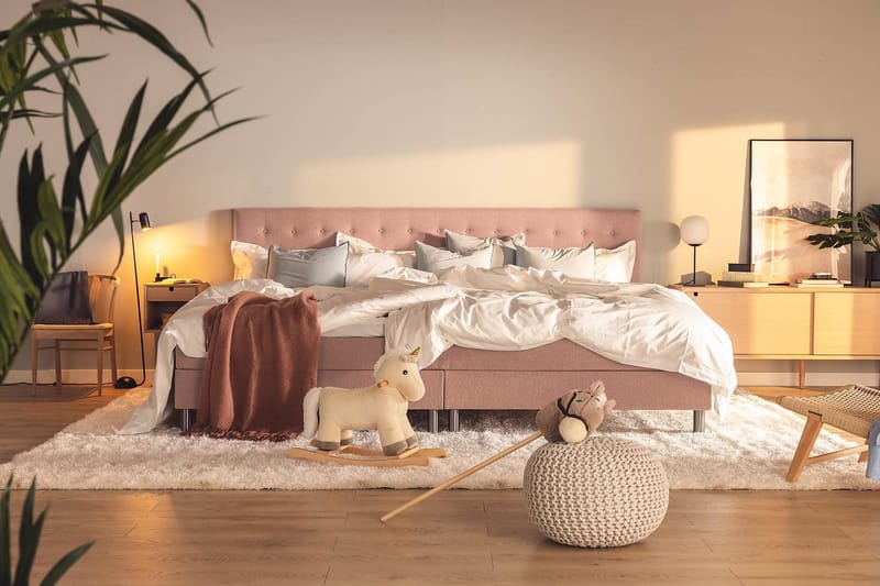 NOVELLA Familjesäng Sängpaket 280x200 cm Rosa (+Fler val) - Möbler - Sovrum - Sängar - Kontinentalsängar