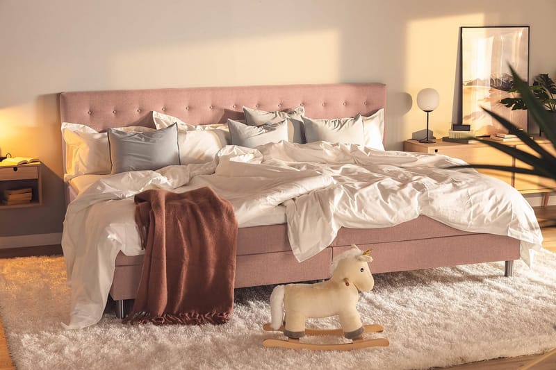 NOVELLA Familjesäng Sängpaket 280x210 cm Rosa (+Fler val) - Möbler - Sovrum - Sängar - Komplett Sängpaket