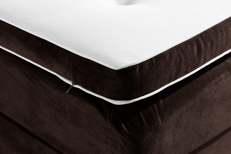 NOVELLA Sängpaket 120x200 cm Djuphäftad Gavel Brun/Sammet - Komplett Sängpaket - Kontinentalsängar