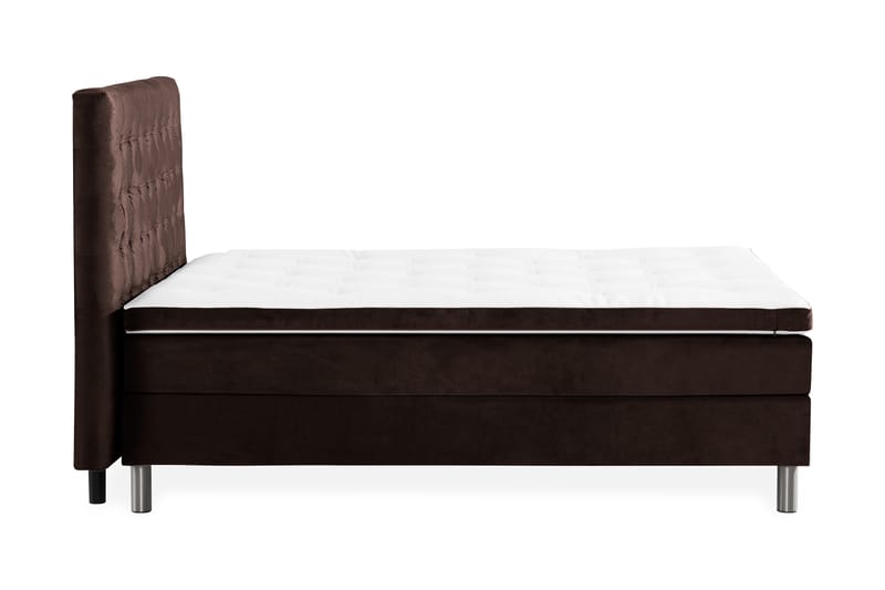 NOVELLA Sängpaket 120x200 cm Rutig Gavel Brun/Sammet - Möbler - Sovrum - Sängar - Komplett Sängpaket