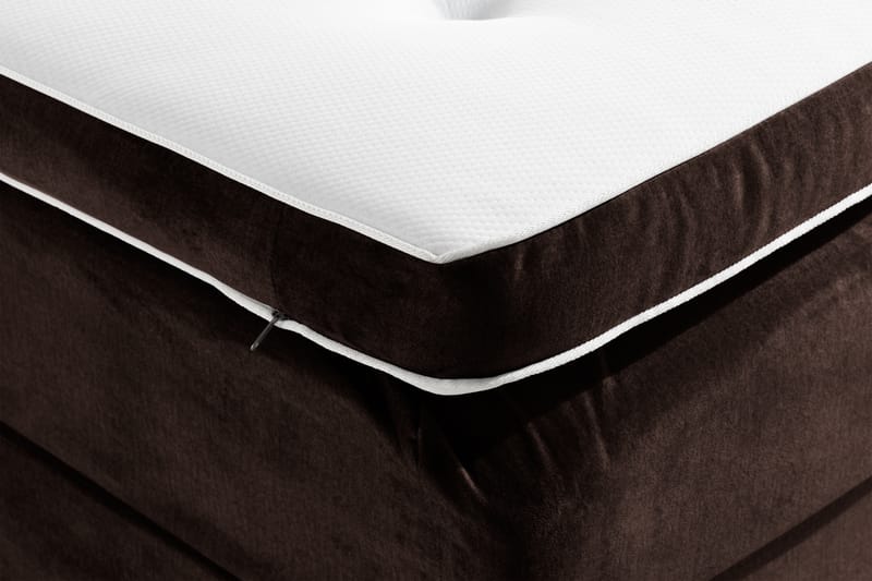 NOVELLA Sängpaket 120x200 cm Rutig Gavel Brun/Sammet - Möbler - Sovrum - Sängar - Komplett Sängpaket