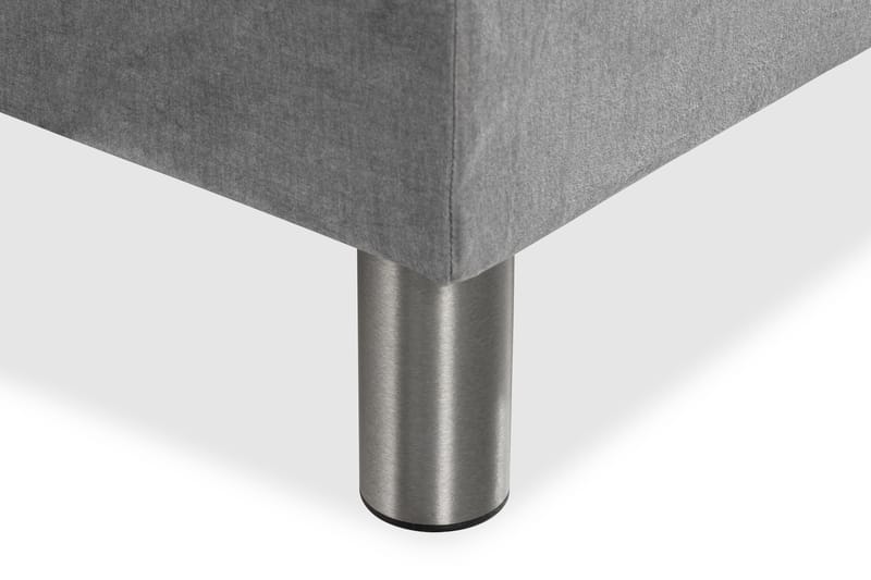 NOVELLA Sängpaket 120x200 cm Rutig Gavel Ljusgrå/Sammet - Möbler - Sovrum - Sängar - Komplett Sängpaket