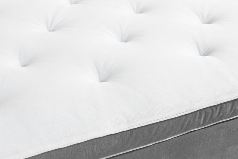 NOVELLA Sängpaket 120x200 cm Rutig Gavel Ljusgrå/Sammet - Möbler - Sovrum - Sängar - Komplett Sängpaket