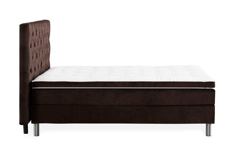 NOVELLA Sängpaket 140x200 cm Djuphäftad Gavel Brun/Sammet - Möbler - Sovrum - Sängar - Komplett Sängpaket