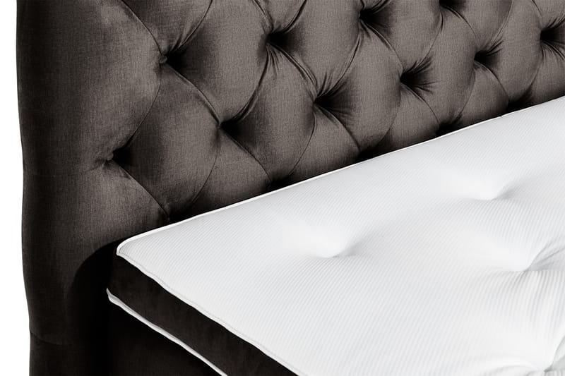 NOVELLA Sängpaket 140x200 cm Djuphäftad Gavel Mörkgrå/Sammet - Möbler - Sovrum - Sängar - Kontinentalsängar