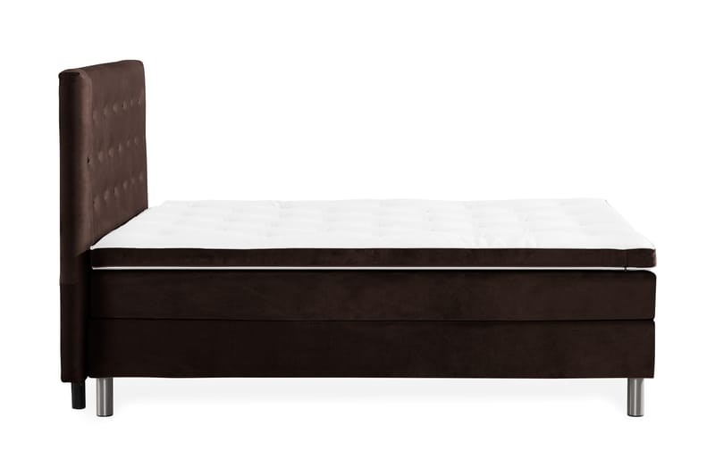 NOVELLA Sängpaket 140x200 cm Knapp Gavel Brun/Sammet - Möbler - Sovrum - Sängar - Komplett Sängpaket