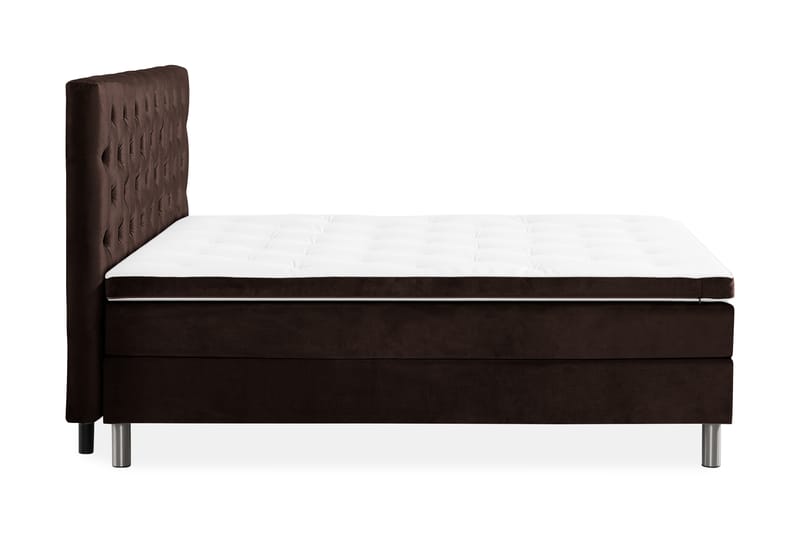 NOVELLA Sängpaket 160x200 cm Djuphäftad Gavel Brun/Sammet - Komplett Sängpaket - Kontinentalsängar