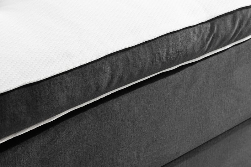 NOVELLA Sängpaket 160x200 cm Djuphäftad Gavel Mörkgrå/Sammet - Komplett Sängpaket - Kontinentalsängar