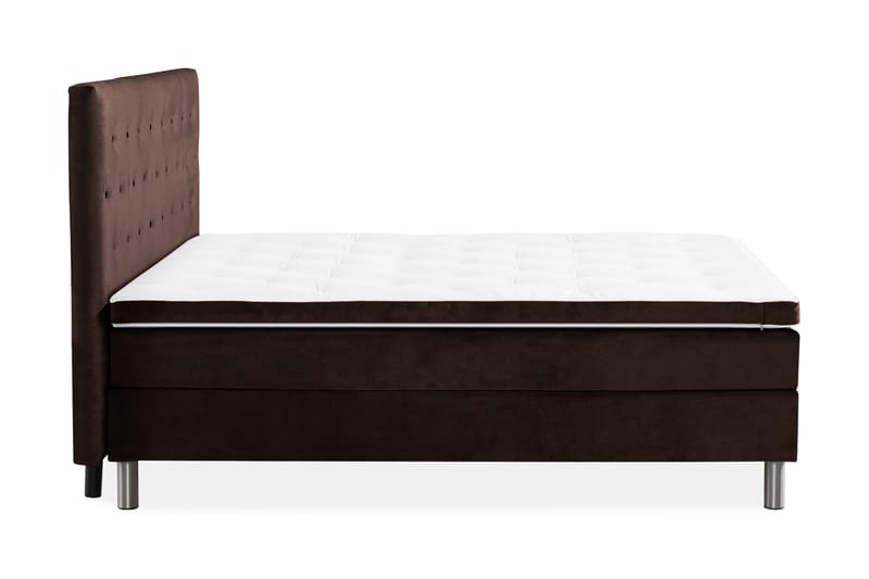 NOVELLA Sängpaket 160x200 cm Knapp Gavel Brun/Sammet - Komplett Sängpaket - Kontinentalsängar