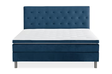 NOVELLA Sängpaket 160x200 cm Knapp Gavel Mörkblå/Sammet