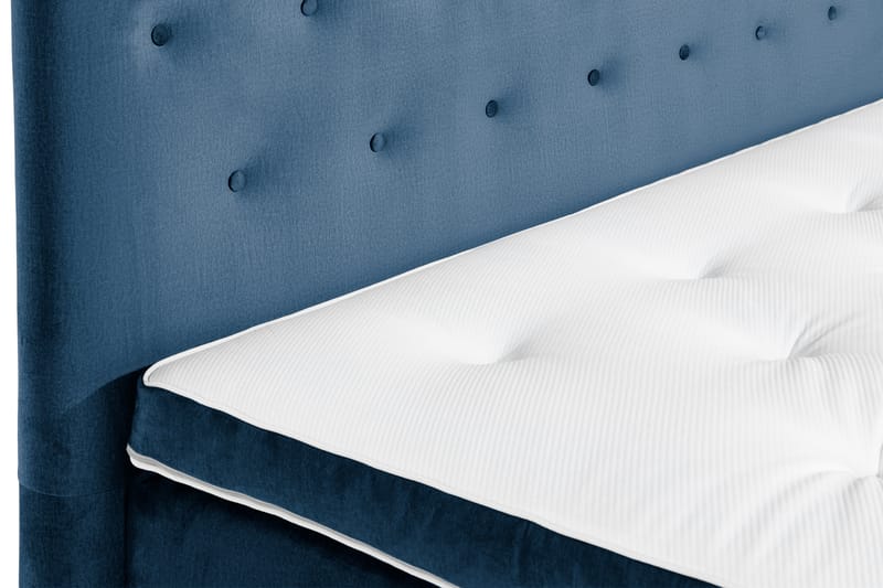 NOVELLA Sängpaket 160x200 cm Knapp Gavel Mörkblå/Sammet - Kontinentalsängar - Komplett Sängpaket