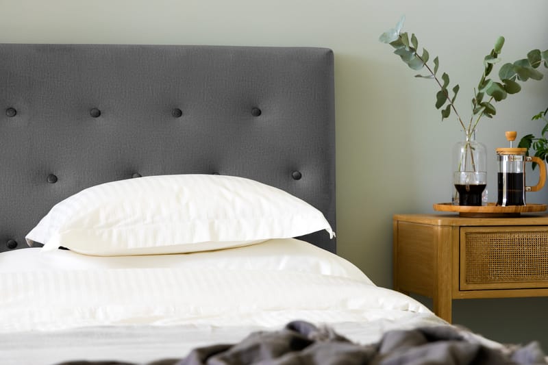 NOVELLA Sängpaket 160x200 cm Knapp Gavel Mörkgrå/Sammet - Möbler - Sovrum - Sängar - Komplett Sängpaket