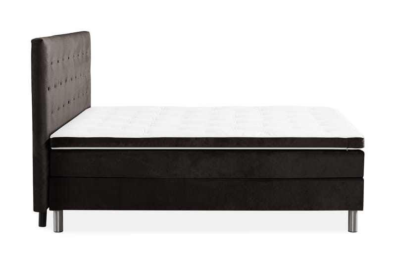 NOVELLA Sängpaket 180x200 cm Knapp Gavel Mörkgrå/Sammet - Möbler - Sovrum - Sängar - Komplett Sängpaket
