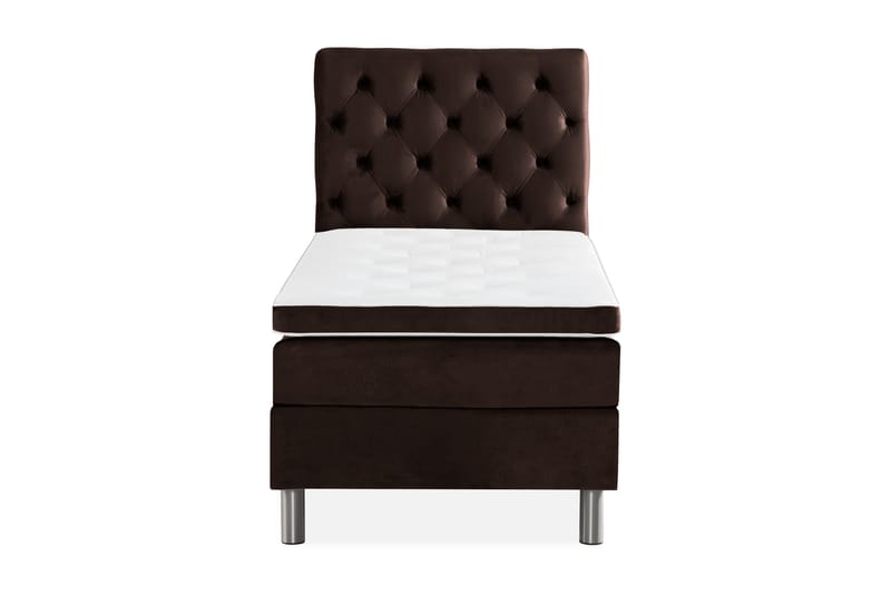 NOVELLA Sängpaket 90x200 cm Djuphäftad Gavel Brun/Sammet - Möbler - Sovrum - Sängar - Komplett Sängpaket