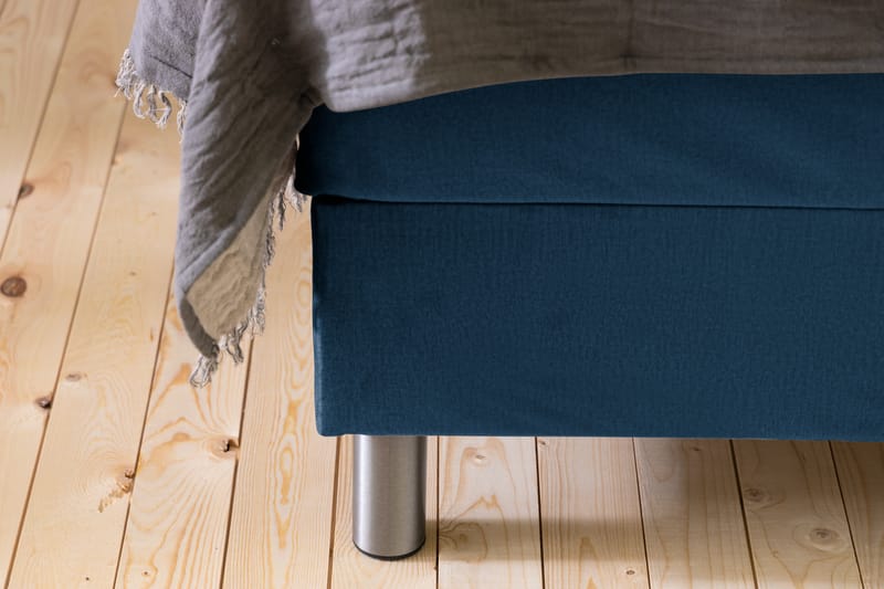 NOVELLA Sängpaket 90x200 cm Djuphäftad Gavel Mörkblå/Sammet - Möbler - Sovrum - Sängar - Kontinentalsängar