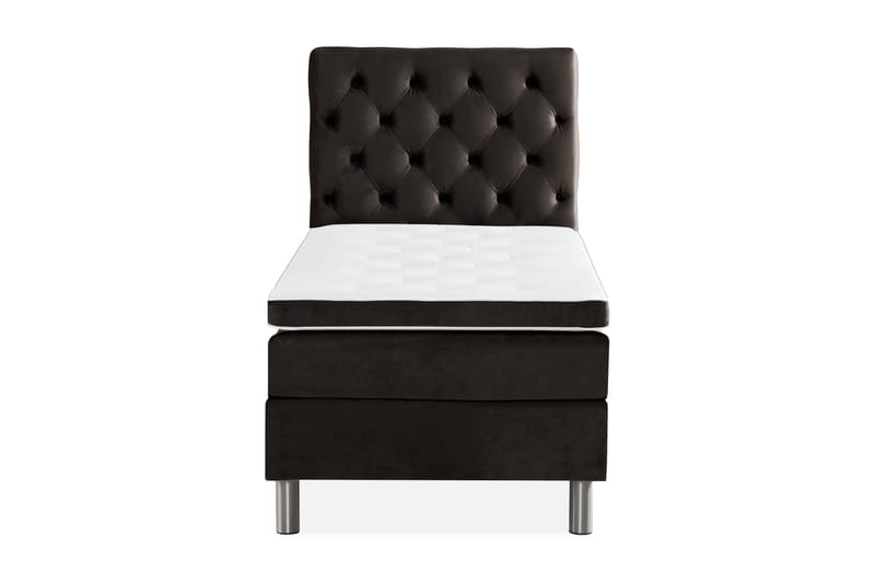 NOVELLA Sängpaket 90x200 cm Djuphäftad Gavel Mörkgrå/Sammet - Möbler - Sovrum - Sängar - Komplett Sängpaket